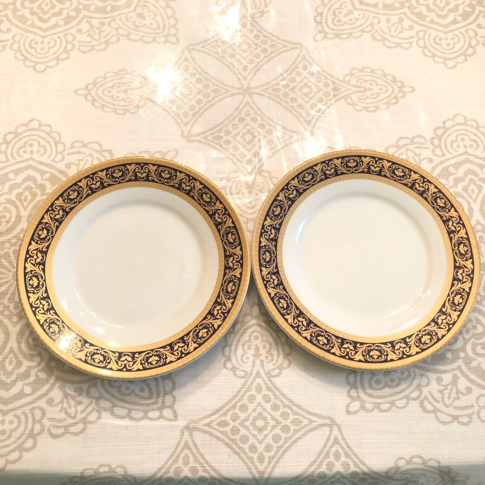 2 Royal Scotland Porcelain Gold Gilded 6” Plates